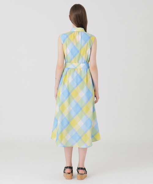 クレストブリッジチェックカラミクロスシャツドレス（ワンピース