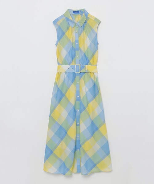クレストブリッジチェックカラミクロスシャツドレス（ワンピース