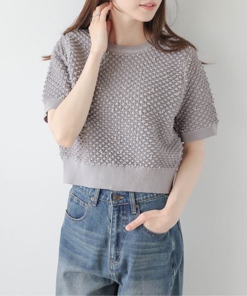 AMELY(エミリー)の「2WAYパールニットカーディガン(カーディガン/ボレロ・レディース・ブラック/グレー/ホワイト・フリー)」の18枚目の写真