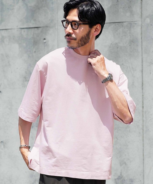 jiggys shop（ジギーズショップ）の「フェードピグメント ヴィンテージ加工 クルーネック 半袖 スウェットTシャツ（Tシャツ/カットソー・メンズ・ブラック系その他/パープル/グレー/ライトブルー/ライトピンク・X-LARGE/MEDIUM/LARGE）」の5枚目の写真