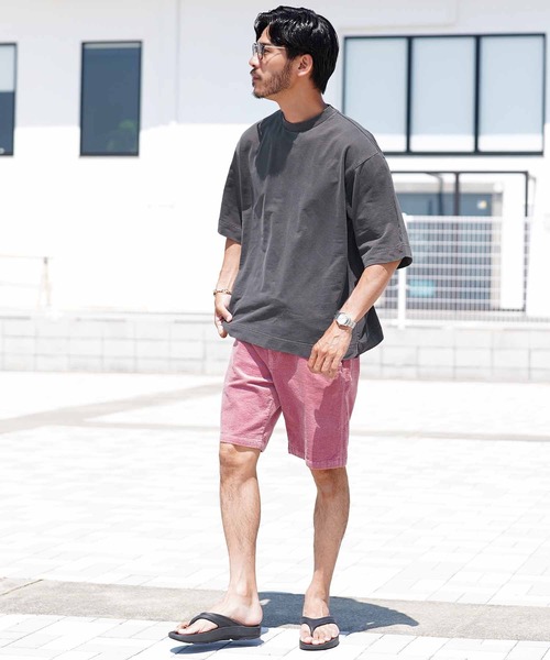 jiggys shop（ジギーズショップ）の「フェードピグメント ヴィンテージ加工 クルーネック 半袖 スウェットTシャツ（Tシャツ/カットソー・メンズ・ブラック系その他/パープル/グレー/ライトブルー/ライトピンク・X-LARGE/MEDIUM/LARGE）」の11枚目の写真