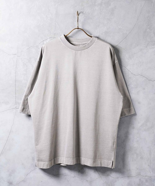 jiggys shop（ジギーズショップ）の「フェードピグメント ヴィンテージ加工 クルーネック 半袖 スウェットTシャツ（Tシャツ/カットソー・メンズ・ブラック系その他/パープル/グレー/ライトブルー/ライトピンク・X-LARGE/MEDIUM/LARGE）」の12枚目の写真