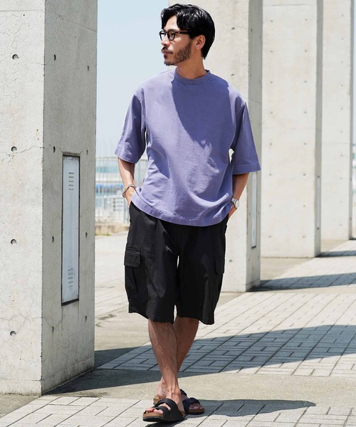 jiggys shop（ジギーズショップ）の「フェードピグメント ヴィンテージ加工 クルーネック 半袖 スウェットTシャツ（Tシャツ/カットソー・メンズ・ブラック系その他/パープル/グレー/ライトブルー/ライトピンク・X-LARGE/MEDIUM/LARGE）」の17枚目の写真
