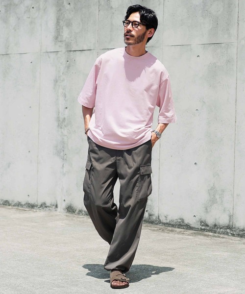 jiggys shop（ジギーズショップ）の「フェードピグメント ヴィンテージ加工 クルーネック 半袖 スウェットTシャツ（Tシャツ/カットソー・メンズ・ブラック系その他/パープル/グレー/ライトブルー/ライトピンク・X-LARGE/MEDIUM/LARGE）」の19枚目の写真