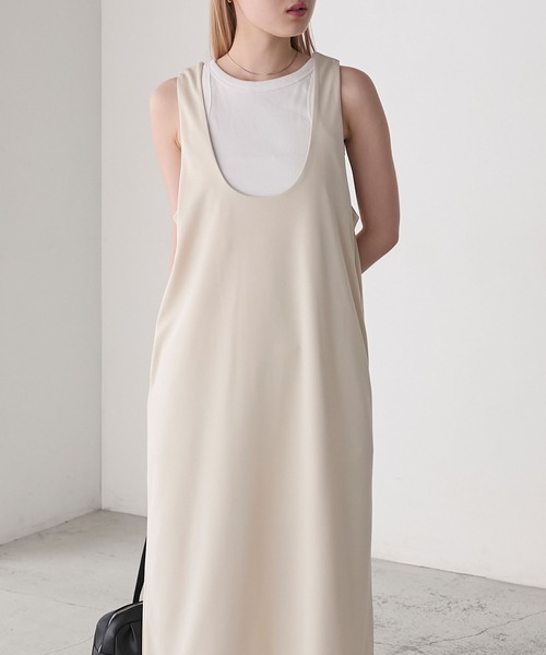 forksy.】【オケージョン対応】異素材バルーンヘムノースリーブ