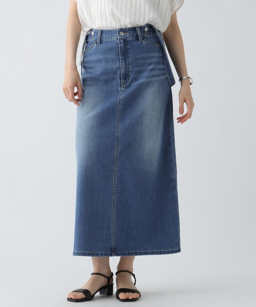 Elura（エルーラ）の「冷感サスペンダー付きデニムスカート＜低身長サイズあり＞/495591（デニムスカート・レディース・ブルー/ネイビー・FREE/FREE(S)）」の2枚目の写真