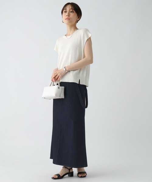 Elura（エルーラ）の「冷感サスペンダー付きデニムスカート＜低身長サイズあり＞/495591（デニムスカート・レディース・ブルー/ネイビー・FREE/FREE(S)）」の12枚目の写真