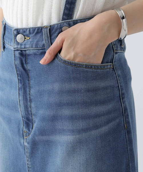 Elura（エルーラ）の「冷感サスペンダー付きデニムスカート＜低身長サイズあり＞/495591（デニムスカート・レディース・ブルー/ネイビー・FREE/FREE(S)）」の22枚目の写真