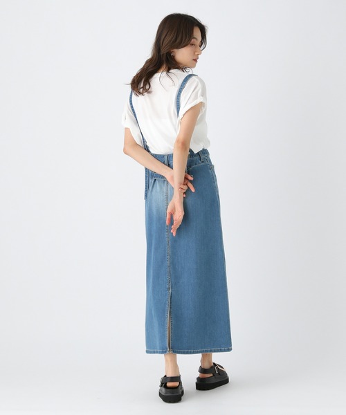 Elura（エルーラ）の「冷感サスペンダー付きデニムスカート＜低身長サイズあり＞/495591（デニムスカート・レディース・ブルー/ネイビー・FREE/FREE(S)）」の5枚目の写真