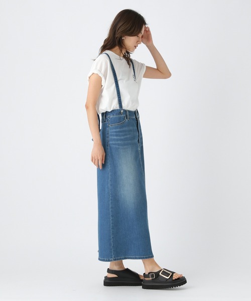 Elura（エルーラ）の「冷感サスペンダー付きデニムスカート＜低身長サイズあり＞/495591（デニムスカート・レディース・ブルー/ネイビー・FREE/FREE(S)）」の6枚目の写真