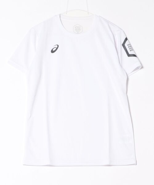ASICS(アシックス)の「《ASICS》ドライ半袖シャツ(リサイクル素材)(Tシャツ/カットソー・メンズ・ネイビー/ホワイト/ブラック・L/S/M/XL)」の1枚目の写真