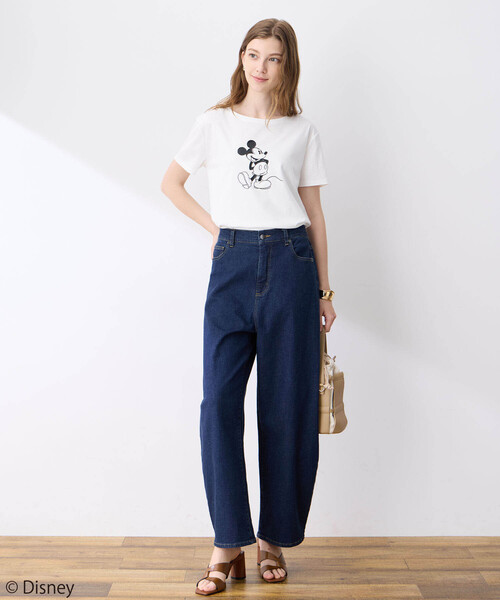 LE SOUK HOLIDAY(ルスークホリデー)の「Mickey Mouse/モチーフTシャツ【接触冷感】(Tシャツ/カットソー・レディース・カーキ/オフホワイト/チャコールグレー・M/L)」の6枚目の写真