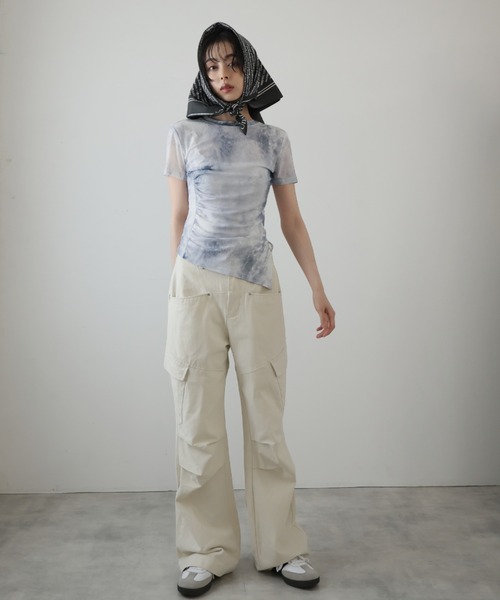 Ulysses(ユリシス)の「シアータイダイギャザーTシャツ(Tシャツ/カットソー・レディース・グレー/ブラック・M/S)」の19枚目の写真