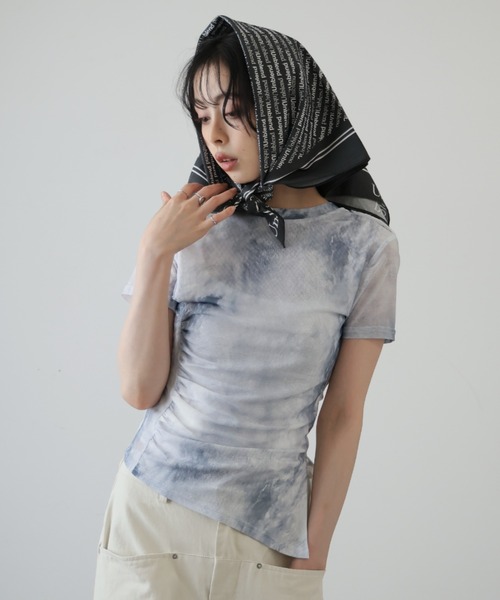 Ulysses(ユリシス)の「シアータイダイギャザーTシャツ(Tシャツ/カットソー・レディース・グレー/ブラック・M/S)」の7枚目の写真