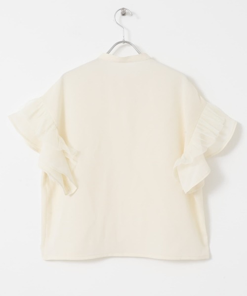 ITEMS URBANRESEARCH（アイテムズ アーバンリサーチ）の「チュールドッキングフリルブラウス（シャツ/ブラウス・レディース・グレー系その他/ブラック/オフホワイト・FREE）」の22枚目の写真