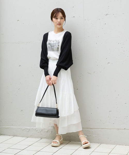 Andemiu（アンデミュウ）の「ティアードフレアスカート576745（スカート・レディース・ブラック/ホワイト・FREE）」の20枚目の写真