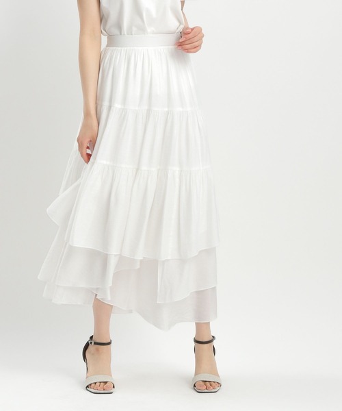 Andemiu（アンデミュウ）の「ティアードフレアスカート576745（スカート・レディース・ブラック/ホワイト・FREE）」の15枚目の写真