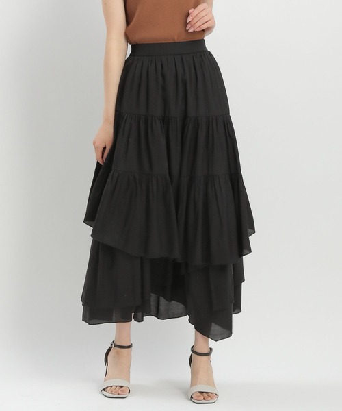 Andemiu（アンデミュウ）の「ティアードフレアスカート576745（スカート・レディース・ブラック/ホワイト・FREE）」の11枚目の写真
