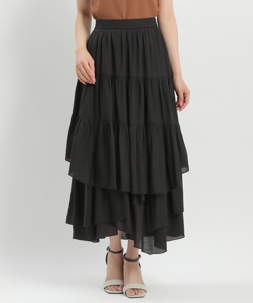 Andemiu（アンデミュウ）の「ティアードフレアスカート576745（スカート・レディース・ブラック/ホワイト・FREE）」の10枚目の写真