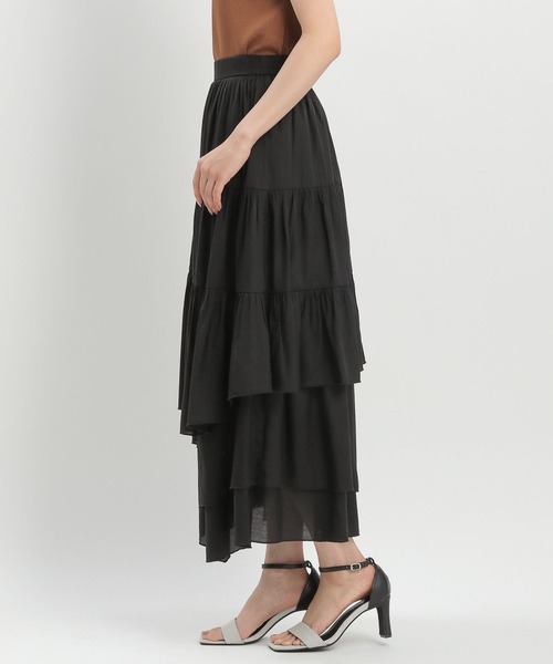 Andemiu（アンデミュウ）の「ティアードフレアスカート576745（スカート・レディース・ブラック/ホワイト・FREE）」の9枚目の写真