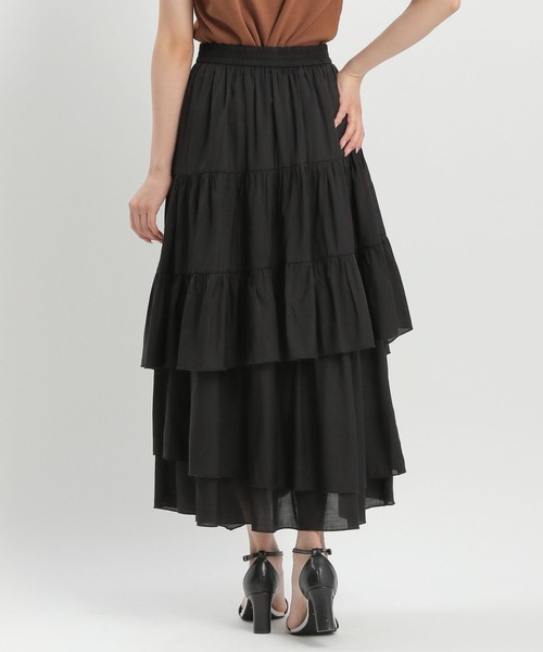Andemiu（アンデミュウ）の「ティアードフレアスカート576745（スカート・レディース・ブラック/ホワイト・FREE）」の8枚目の写真