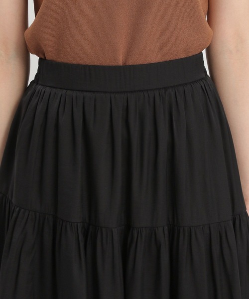 Andemiu（アンデミュウ）の「ティアードフレアスカート576745（スカート・レディース・ブラック/ホワイト・FREE）」の7枚目の写真