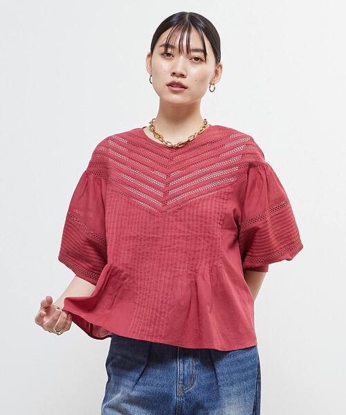 SOFFITTO(ソフィット)の「インド綿ピンタックブラウス(シャツ/ブラウス・レディース・ブラック/オフホワイト/チェリーピンク・FREE)」の3枚目の写真