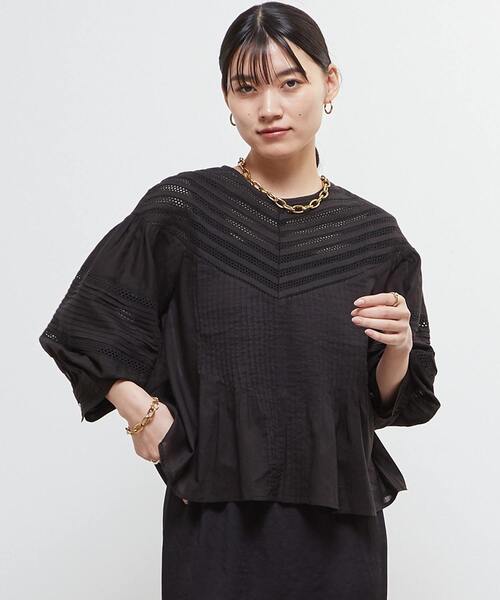 SOFFITTO(ソフィット)の「インド綿ピンタックブラウス(シャツ/ブラウス・レディース・ブラック/オフホワイト/チェリーピンク・FREE)」の2枚目の写真