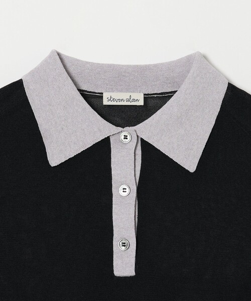 Steven Alan（スティーブンアラン）の「＜Steven Alan＞リンガー ポロニット（ニット/セーター・レディース・グレー/ブラック/ネイビー・FREE）」の7枚目の写真