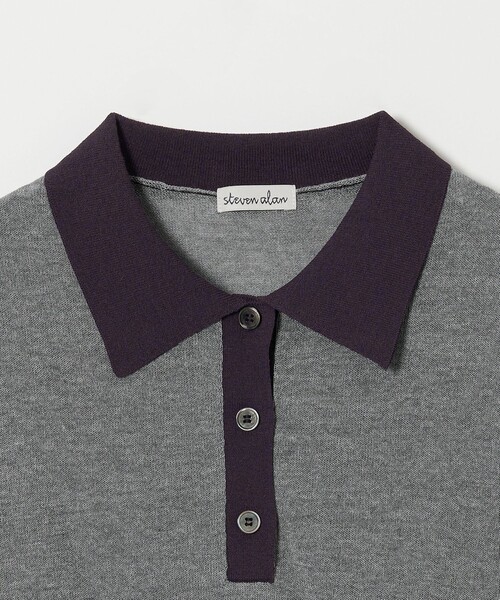 Steven Alan（スティーブンアラン）の「＜Steven Alan＞リンガー ポロニット（ニット/セーター・レディース・グレー/ブラック/ネイビー・FREE）」の11枚目の写真