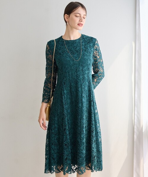 APPLAUDIR】モールラインフラワーレース ドレス（ドレス）｜23区