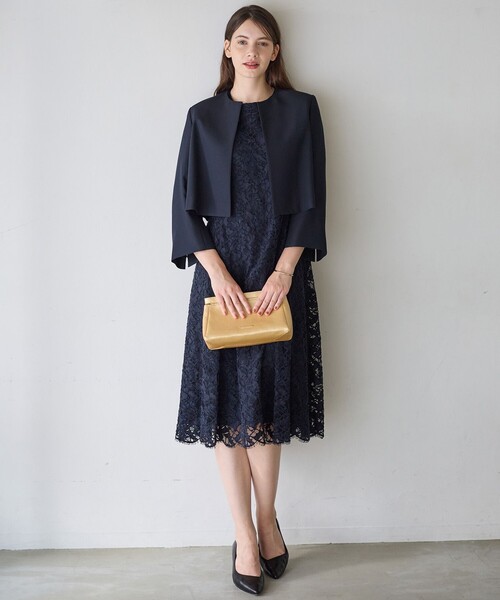 APPLAUDIR】モールラインフラワーレース ドレス（ドレス）｜23区