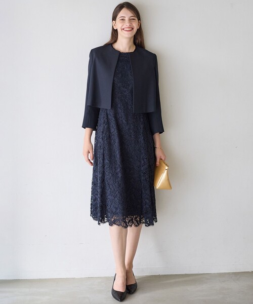 APPLAUDIR】モールラインフラワーレース ドレス（ドレス）｜23区