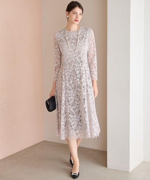 ✴︎美品✴︎【APPLAUDIR】モールラインフラワーレース ドレス APPLAUDIR】モールラインフラワーレース ドレス（ドレス）｜23区