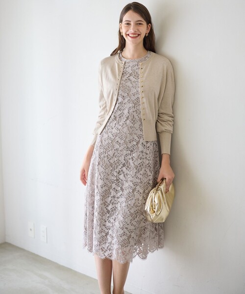 APPLAUDIR】モールラインフラワーレース ドレス（ドレス）｜23区