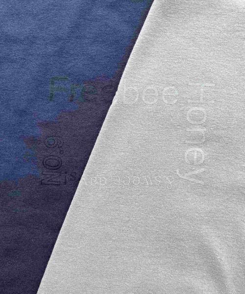 Q（キュー）の「リンガーロゴプリントT（Tシャツ/カットソー・レディース・ネイビー/オリーブ・MEDIUM）」の9枚目の写真