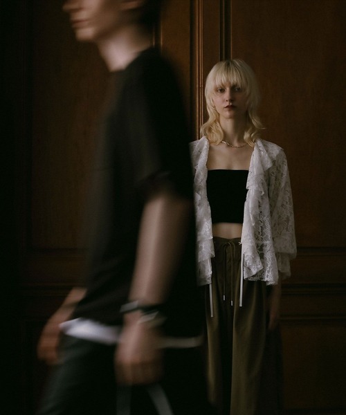 BAYFLOW（ベイフロー）の「【EF（エフ）】ラッフルレースブラウス（WOMEN）（シャツ/ブラウス・レディース・ネイビー/オフホワイト・FREE）」の6枚目の写真