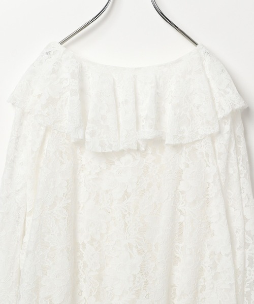 BAYFLOW（ベイフロー）の「【EF（エフ）】ラッフルレースブラウス（WOMEN）（シャツ/ブラウス・レディース・ネイビー/オフホワイト・FREE）」の13枚目の写真