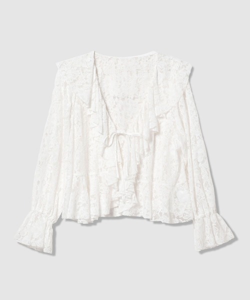 BAYFLOW（ベイフロー）の「【EF（エフ）】ラッフルレースブラウス（WOMEN）（シャツ/ブラウス・レディース・ネイビー/オフホワイト・FREE）」の17枚目の写真