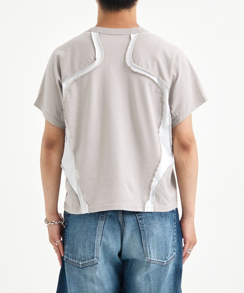 NVRFRGT（ネヴァーフォーゲット）の「別注 PANELED HALF SLEEVE T-SHIRT（Tシャツ/カットソー・メンズ・ベージュ/ブラック・1/2/3）」の12枚目の写真