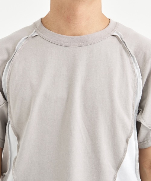NVRFRGT（ネヴァーフォーゲット）の「別注 PANELED HALF SLEEVE T-SHIRT（Tシャツ/カットソー・メンズ・ベージュ/ブラック・1/2/3）」の13枚目の写真