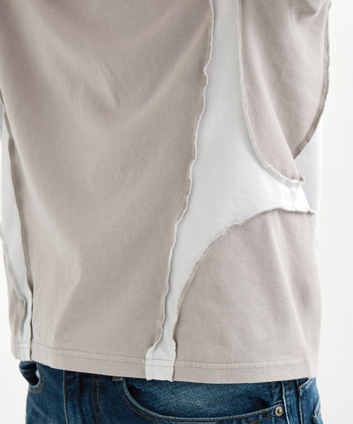 NVRFRGT（ネヴァーフォーゲット）の「別注 PANELED HALF SLEEVE T-SHIRT（Tシャツ/カットソー・メンズ・ベージュ/ブラック・1/2/3）」の15枚目の写真