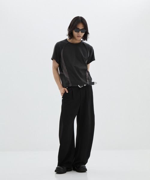NVRFRGT（ネヴァーフォーゲット）の「別注 PANELED HALF SLEEVE T-SHIRT（Tシャツ/カットソー・メンズ・ベージュ/ブラック・1/2/3）」の22枚目の写真