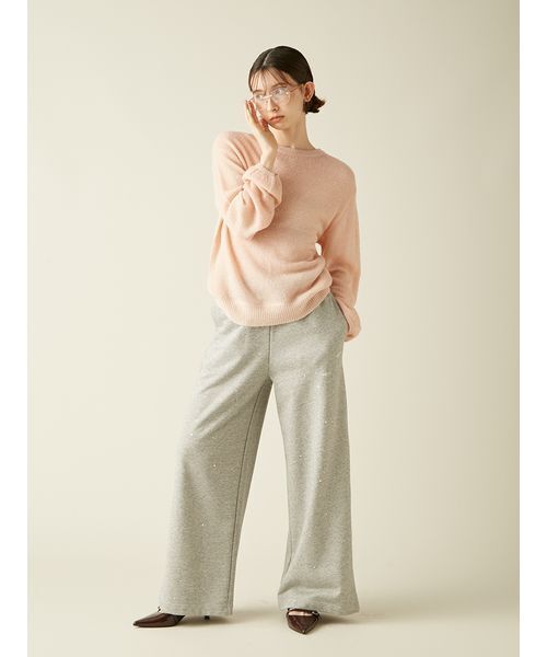 WEB限定00サイズ】ビジューワイドスウェットパンツ（スウェットパンツ