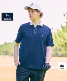 adabat（アダバット）の「【新レーベル ADABAT NAVY】吸水速乾 サッカーストライプポロシャツ（ポロシャツ）」