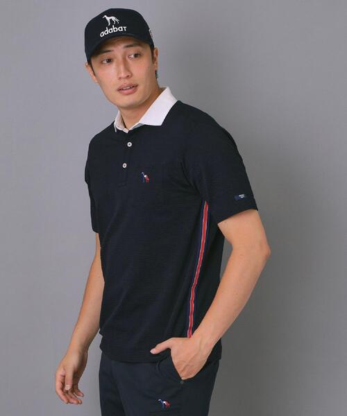 adabat(アダバット)の「【新レーベル ADABAT NAVY】吸水速乾 サッカーストライプポロシャツ(ポロシャツ・メンズ・ネイビー/ネイビー系2・50/48/52/46)」の20枚目の写真