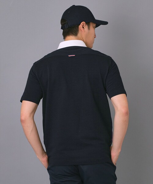 adabat(アダバット)の「【新レーベル ADABAT NAVY】吸水速乾 サッカーストライプポロシャツ(ポロシャツ・メンズ・ネイビー/ネイビー系2・50/48/52/46)」の21枚目の写真