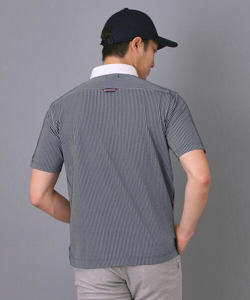 adabat(アダバット)の「【新レーベル ADABAT NAVY】吸水速乾 サッカーストライプポロシャツ(ポロシャツ・メンズ・ネイビー/ネイビー系2・50/48/52/46)」の11枚目の写真