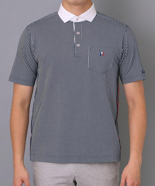 adabat(アダバット)の「【新レーベル ADABAT NAVY】吸水速乾 サッカーストライプポロシャツ(ポロシャツ・メンズ・ネイビー/ネイビー系2・50/48/52/46)」の15枚目の写真