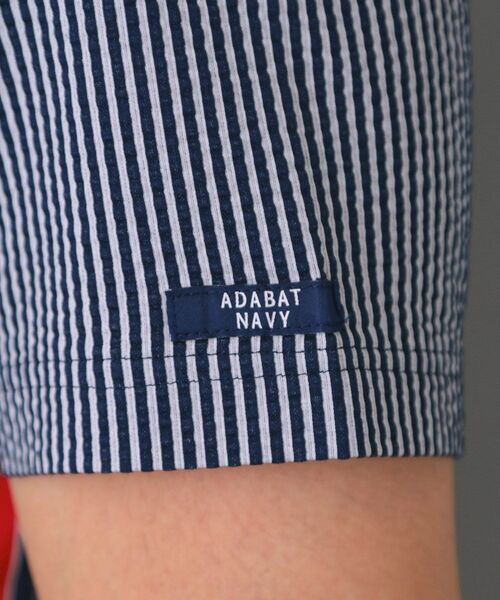 adabat(アダバット)の「【新レーベル ADABAT NAVY】吸水速乾 サッカーストライプポロシャツ(ポロシャツ・メンズ・ネイビー/ネイビー系2・50/48/52/46)」の5枚目の写真